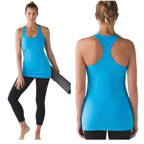Lululemon Tops - Lululemon Cool Racerback Tank Kayak Blue Size 6